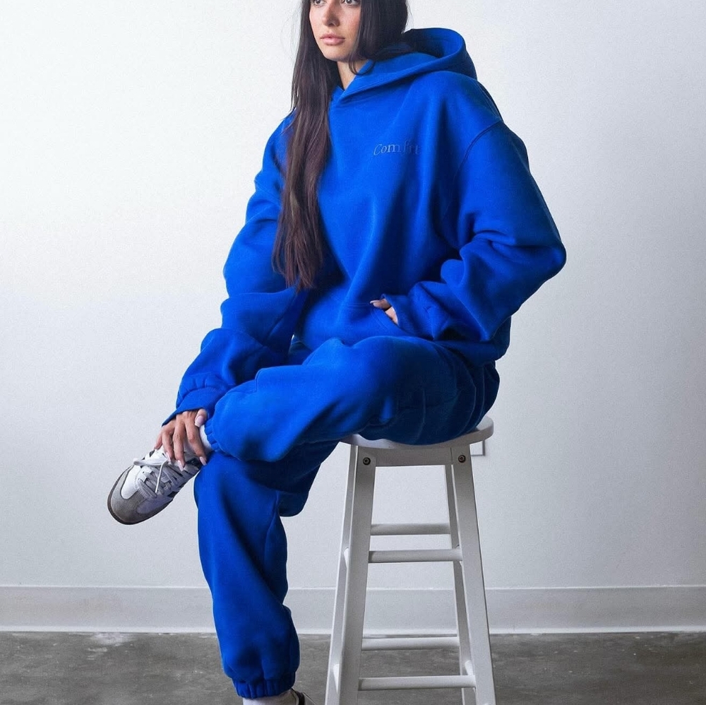 2-PC SeT ❤️NIP❤️ Comfrt MINIMALIST HOODIE & SWEATPANTS/M Cobalt